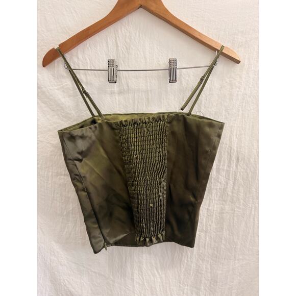All My Love NEW‎ Anna Top in Olive Medium Satin Party Night Out Summer Glam - Picture 7 of 8